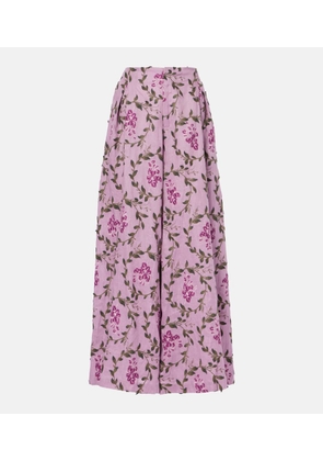 Agua by Agua Bendita Marea Wisteria embroidered linen wide-leg pants