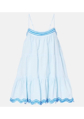 Juliet Dunn Embroidered cotton and linen minidress