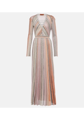 Missoni Pleated sequined lame maxi dress
