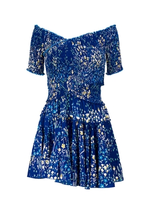 Poupette St Barth Soledad shirred printed minidress