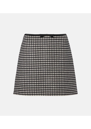 Valentino Checked wool and cashmere miniskirt