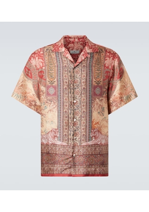 Etro Printed silk bowling shirt