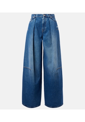 Jean Paul Gaultier Embroidered pleated wide-leg jeans