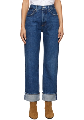 AGOLDE Blue Fran Low Slung Straight Jeans