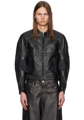 VETEMENTS Black Pro Racing Leather Jacket