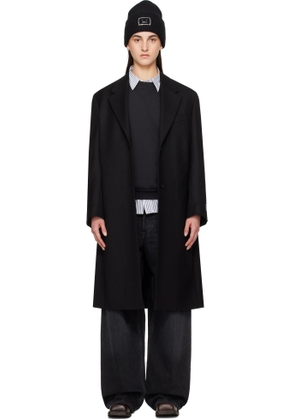 Acne Studios Black Single-Breasted Wool Coat