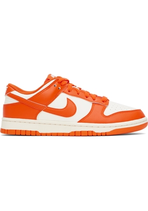 Nike White & Orange Dunk Low Retro Sneakers