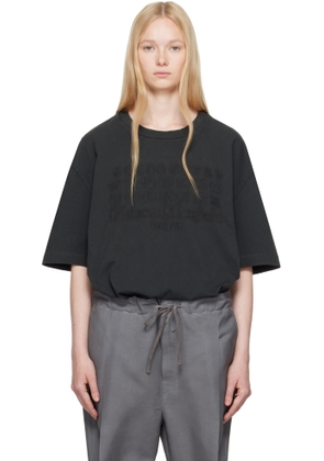 Maison Margiela Black Embroidered Logo T-shirt