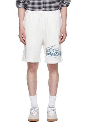 Lacoste White Graphic Print Shorts