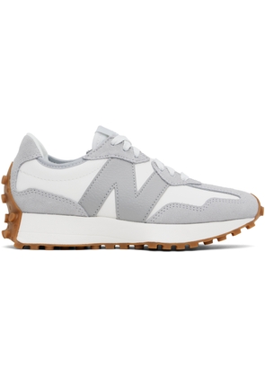 New Balance White & Gray 327 Sneakers
