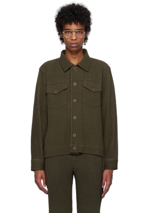 HOMME PLISSÉ ISSEY MIYAKE Khaki Wool Like Light Jacket
