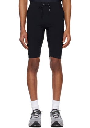 On Black Race Tights Half Shorts
