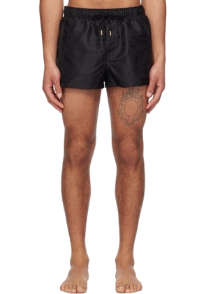 Versace Underwear Black Barocco Jacquard Swim Shorts