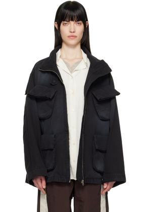 OPEN YY Black Cargo Pocket Field Jacket
