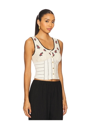 Free People Rose Bud Knit Top in Ivory. Size L. Also in M, S, XL, XS.