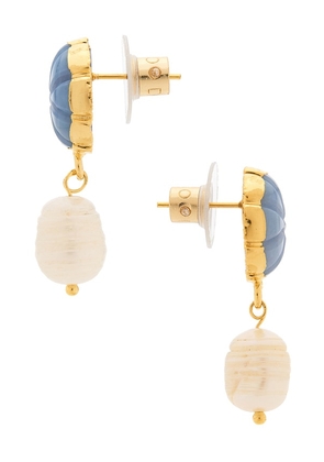 DANNIJO Morgan Earrings in Metallic Gold.