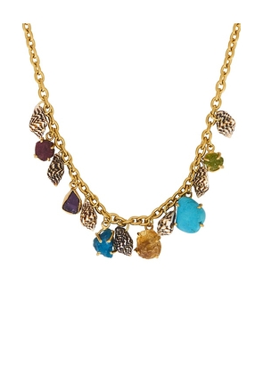 DANNIJO Zincite Necklace in Metallic Gold.
