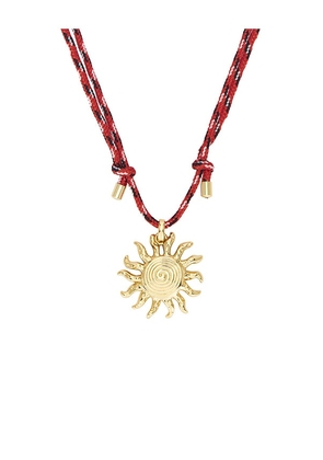 Luv AJ The Ibiza Sun Necklace in Metallic Gold.