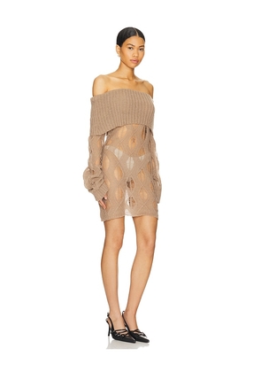 superdown Aubrey Mini Dress in Taupe. Size S. Also in M, XS.