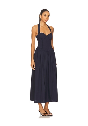 Runaway The Label Adaline Midi Dress in Navy. Size M. Also in L, S, XL, XS.