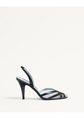 Valentino Garavani Impudance Slingback Pumps In Kidskin And Mesh 90Mm Woman BLACK/NUDE 36