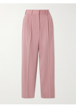 BLAZÉ Milano - Fox Pleated Wool And Cashmere-blend Tapered Pants - Pink - 00,1,2,3,4