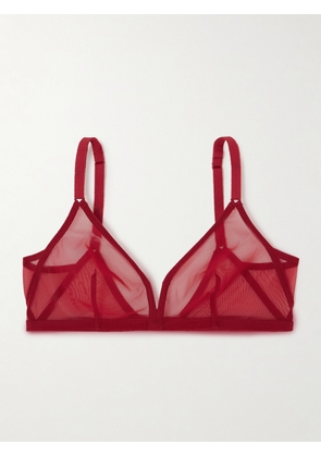 Eres - Les Essentiels Providence Tulle Soft-cup Triangle Bra - Red - 85D,85C,85B,70C,80D,70B,80B,75D,75B,80C,70D