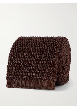 TOM FORD - 7.5cm Knitted Silk Tie - Men - Brown