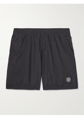 Stone Island - Straight-Leg Mid-Length Logo-Appliquéd Nylon Metal Swim Shorts - Men - Black - S