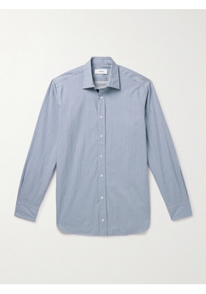 Lardini - Dante Striped Cotton Shirt - Men - Blue - EU 39