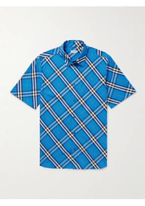 Burberry - Checked Cotton-Poplin Shirt - Men - Blue - S