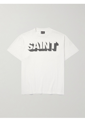 SAINT MXXXXXX - Alpha Logo-Print Cotton-Jersey T-Shirt - Men - White - S