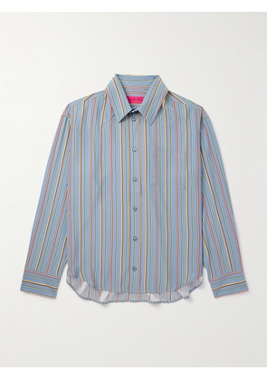 The Elder Statesman - Striped Silk Shirt - Men - Blue - S