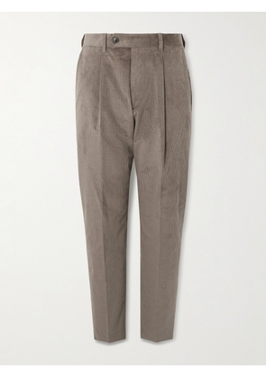 Paul Smith - Straight-Leg Pleated Stretch Cotton and Wool-Blend Corduroy Trousers - Men - Brown - UK/US 30