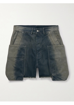 Rick Owens - Stefan Straight-Leg Distressed Denim Cargo Shorts - Men - Blue - UK/US 30