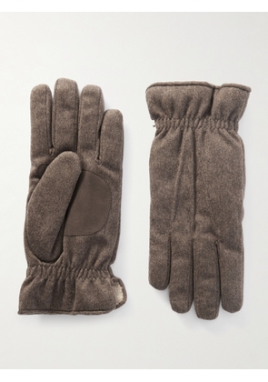 Loro Piana - Suede-Trimmed Padded Storm System® Cashmere Gloves - Men - Brown - S