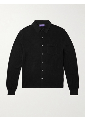 Ralph Lauren Purple Label - Silk and Cotton-Blend Piqué Cardigan - Men - Black - S