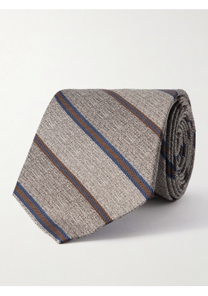 Loro Piana - Yale 8cm Striped Silk-Jacquard Tie - Men - Neutrals