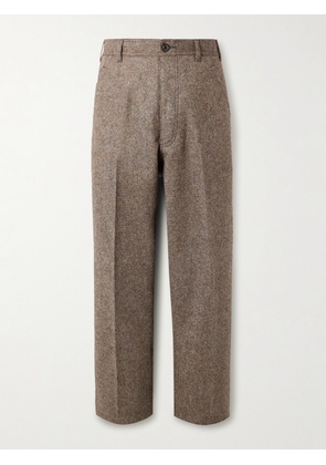 Maison Margiela - Wide-Leg Wool-Canvas Trousers - Men - Brown - IT 46