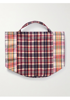 Drake's - Madras Checked Cotton Tote Bag - Men - Brown