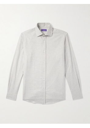 Ralph Lauren Purple Label - Aston Herringbone Cotton-Flannel Shirt - Men - Gray - S