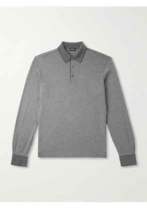Zegna - Cotton-Piqué Polo Shirt - Men - Gray - IT 46
