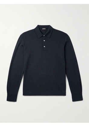 Zegna - Cotton-Piqué Polo Shirt - Men - Blue - IT 46