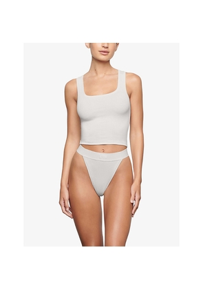 Womens Skims Scoop-Neck Ribbed Stretch-Cotton Tank Top