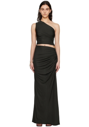 Bottega Veneta Green Gathered Maxi Dress