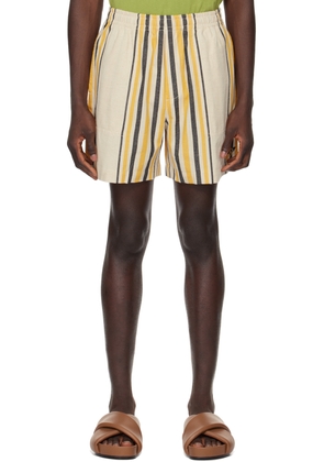 Bode Beige & Orange Namesake Stripe Shorts