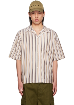 Marni Brown Striped Shirt
