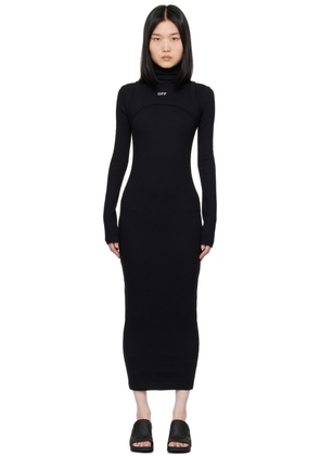 Off-White Black Off Stamp Rib Round Maxi Dress
