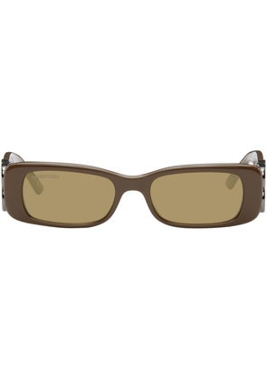 Balenciaga Brown Dynasty Rectangle Sunglasses