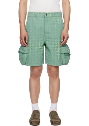 AMIRI Green MA Quad Bleached Cargo Shorts